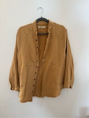 Free People Gauze Button-Up Shirt Jacket